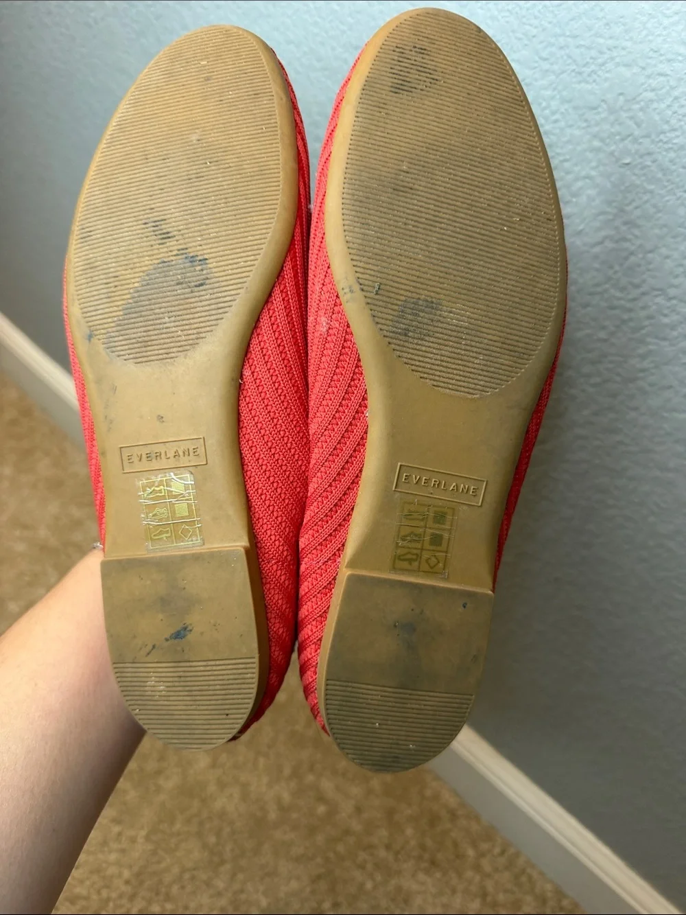 Everlane Day Glove Flats in Red Knit Ballet Flats Size 7 - Picture 8 of 8